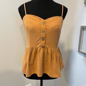 Potter's Pot Orange Button-Front Tank Top